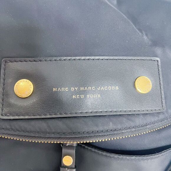 Marc by Marc Jacobs Natasha Black Nylon Crossbody Bag Leather Purse - Picture 7 of 12